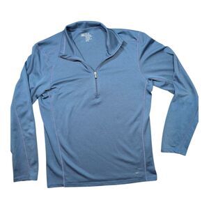 REI Pullover Men Medium Blue 1/4 Zip Workout Gym Casual Shirt Outdoors Hiking